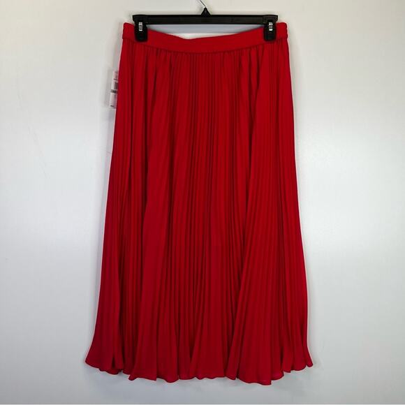 MICHAEL Michael Kors Pull-On Pleated Midi skirt deep pink - 1X - Picture 6 of 10